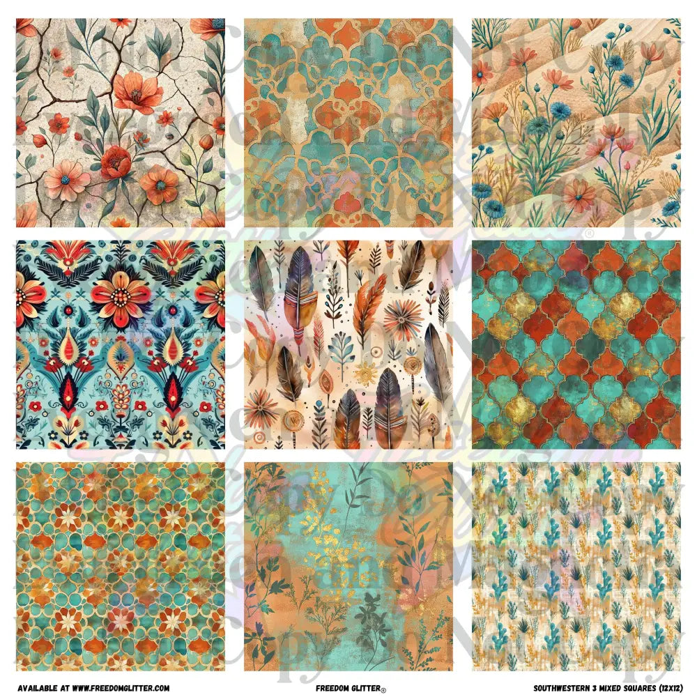 Mixed Squares - Southwestern 3 (Printed Vinyl)