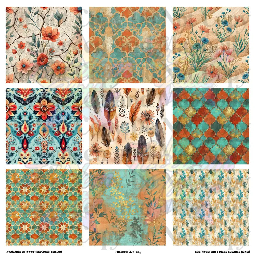 Mixed Squares - Southwestern 3 (Printed Vinyl)