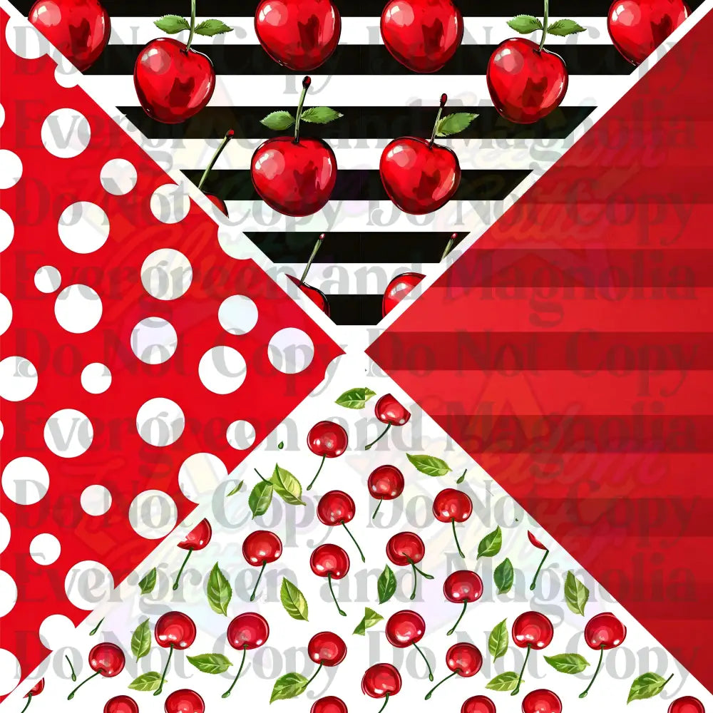 Mixed Triangles - Cherries (Printed Vinyl)