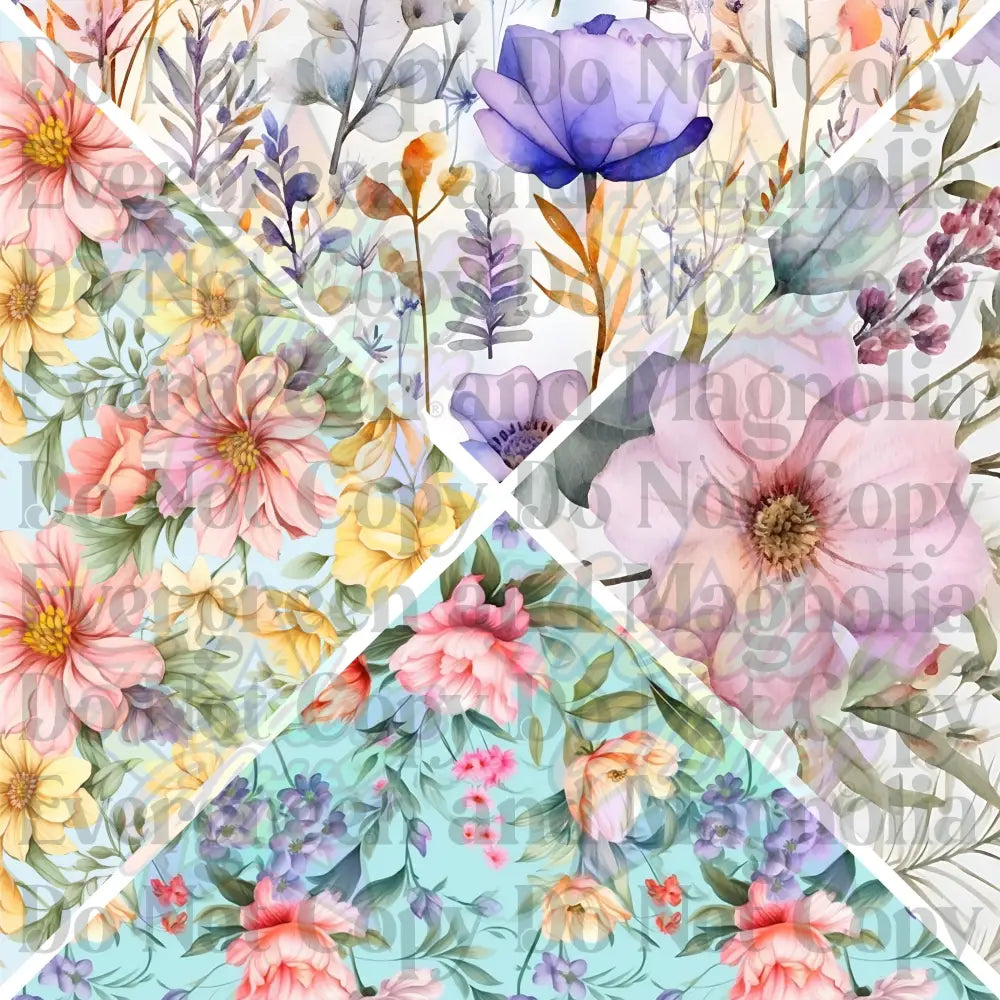 Mixed Triangles - Spring Floral 1 (Printed Vinyl)