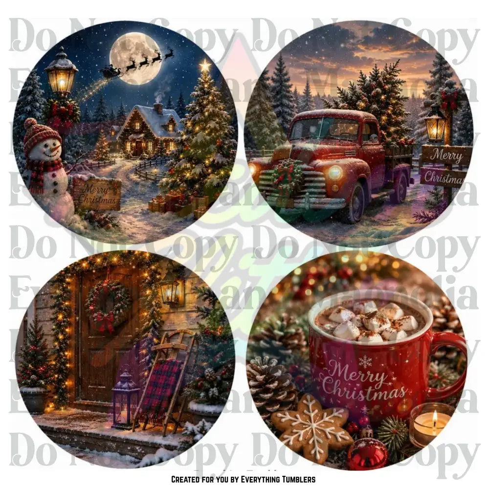 Merry Christmas 4 Circles (Printed Vinyl)