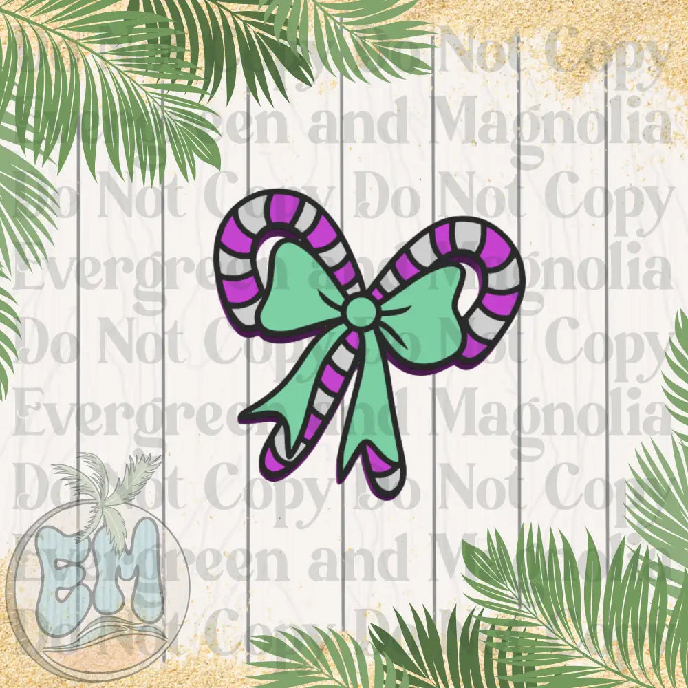 Purple and teal candy canes