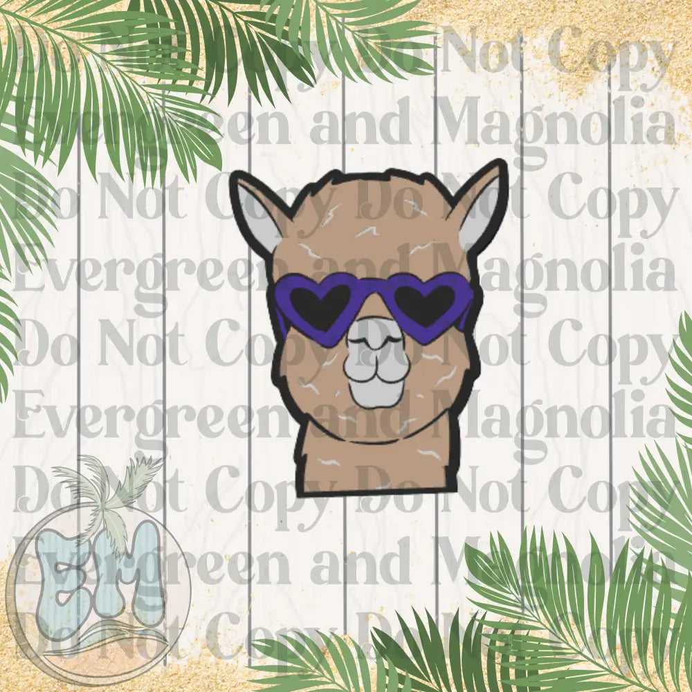 Blue glasses llama