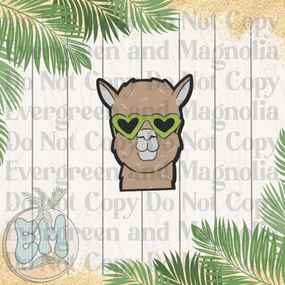 Green glasses llama