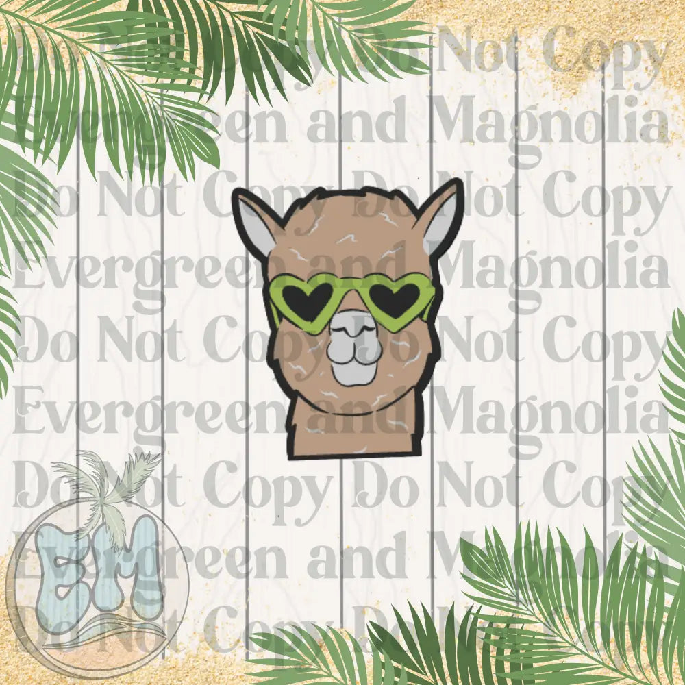 Green glasses llama