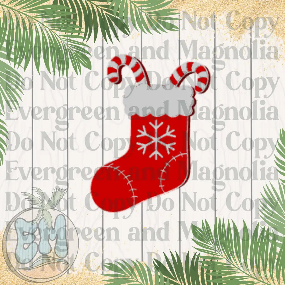 Candy cane stocking