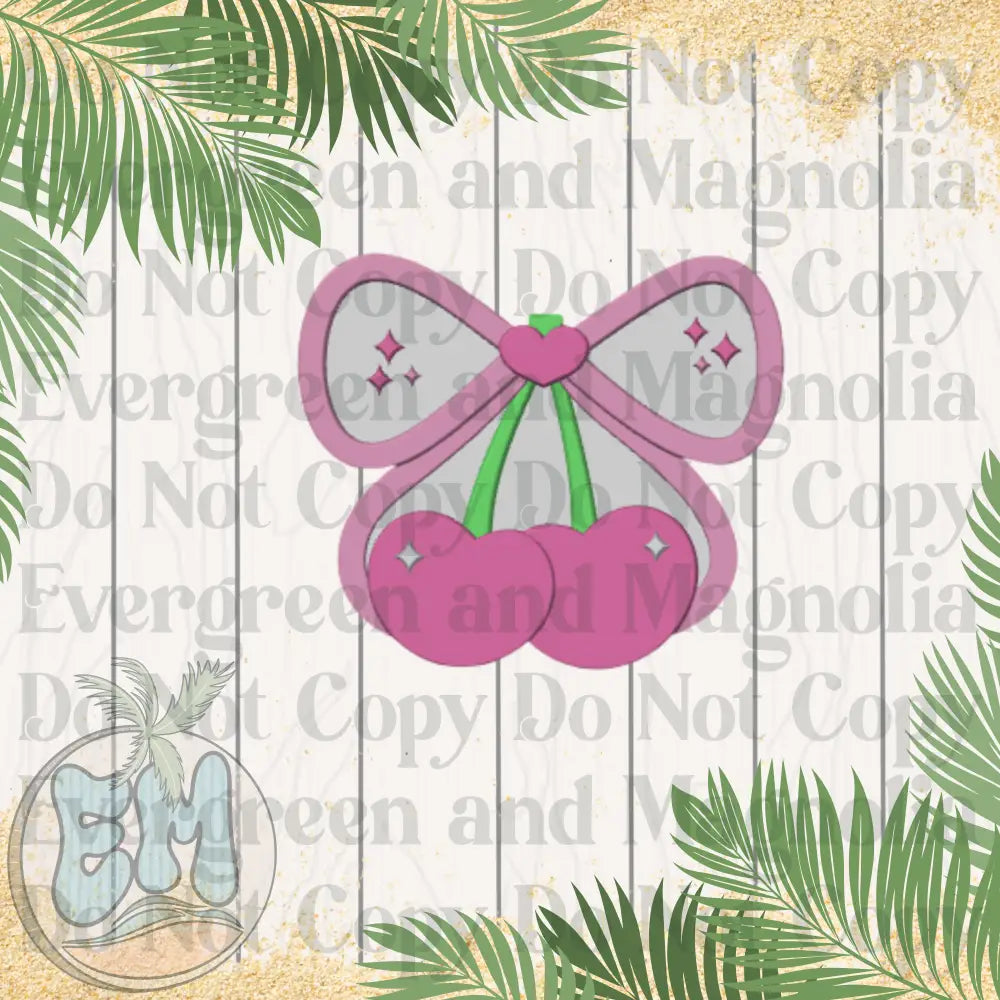 Pink bow cherries