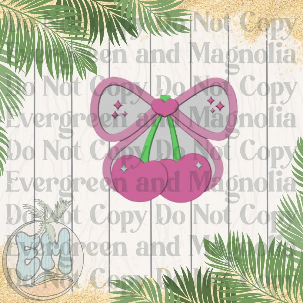 Pink bow cherries