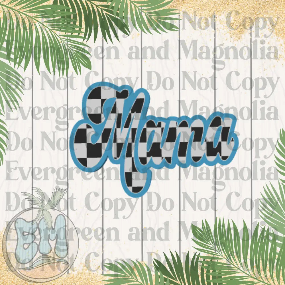 Checkered mama (blue)
