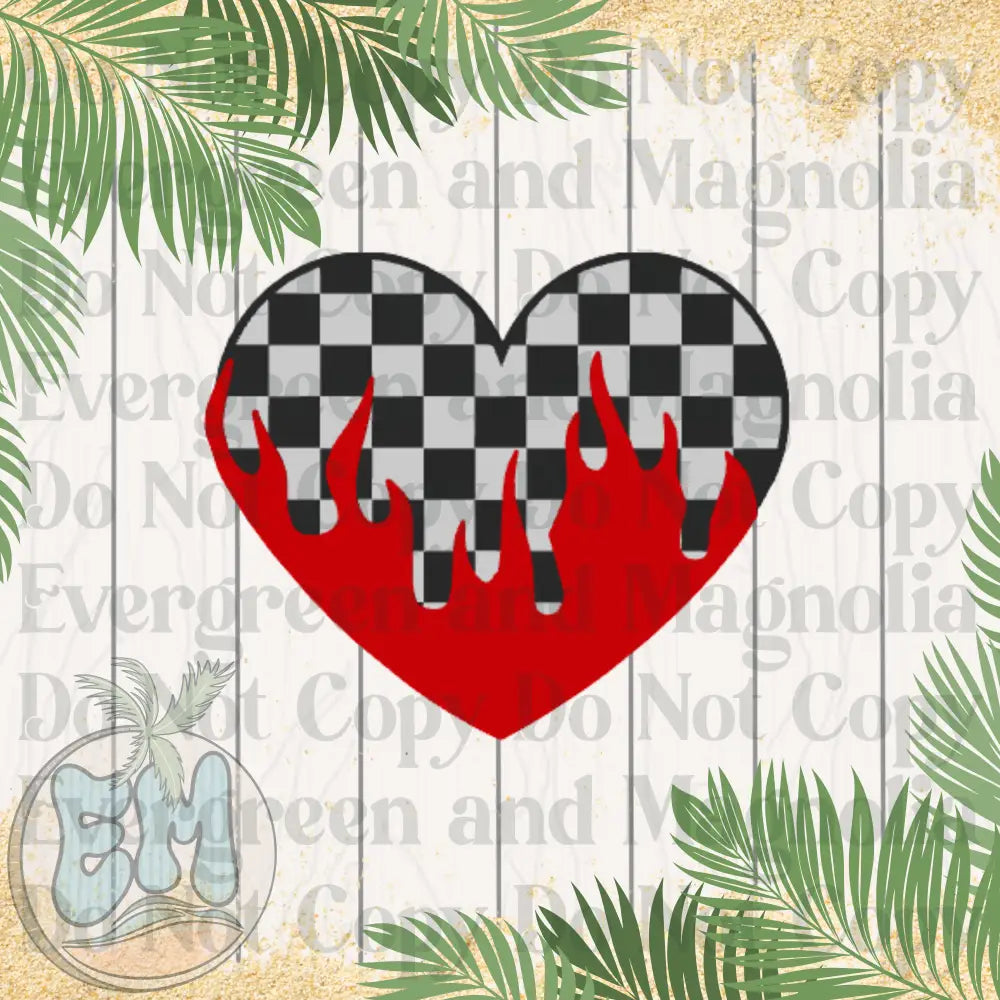 Checkered flame heart