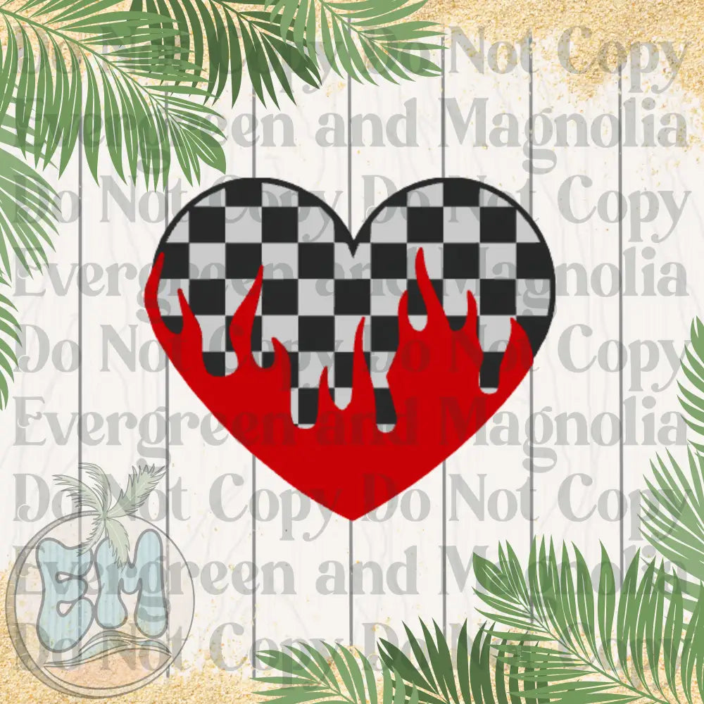 Checkered flame heart