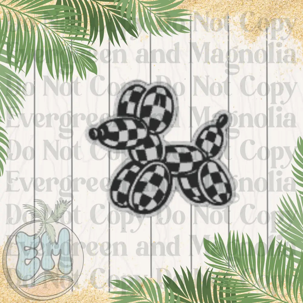Checkered balloon dog
