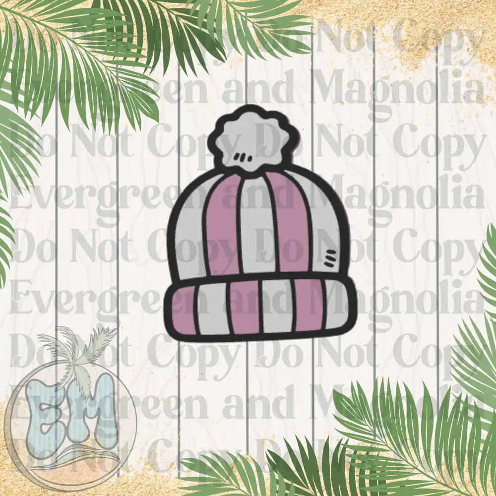 Pink striped beanie