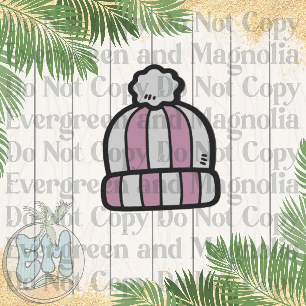 Pink striped beanie