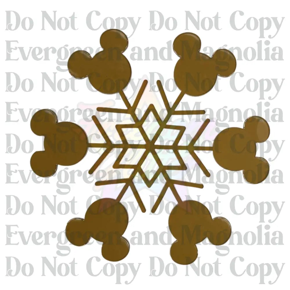 Mouse Head Snowflake 1 Acrylic Ornament Blank – 4"