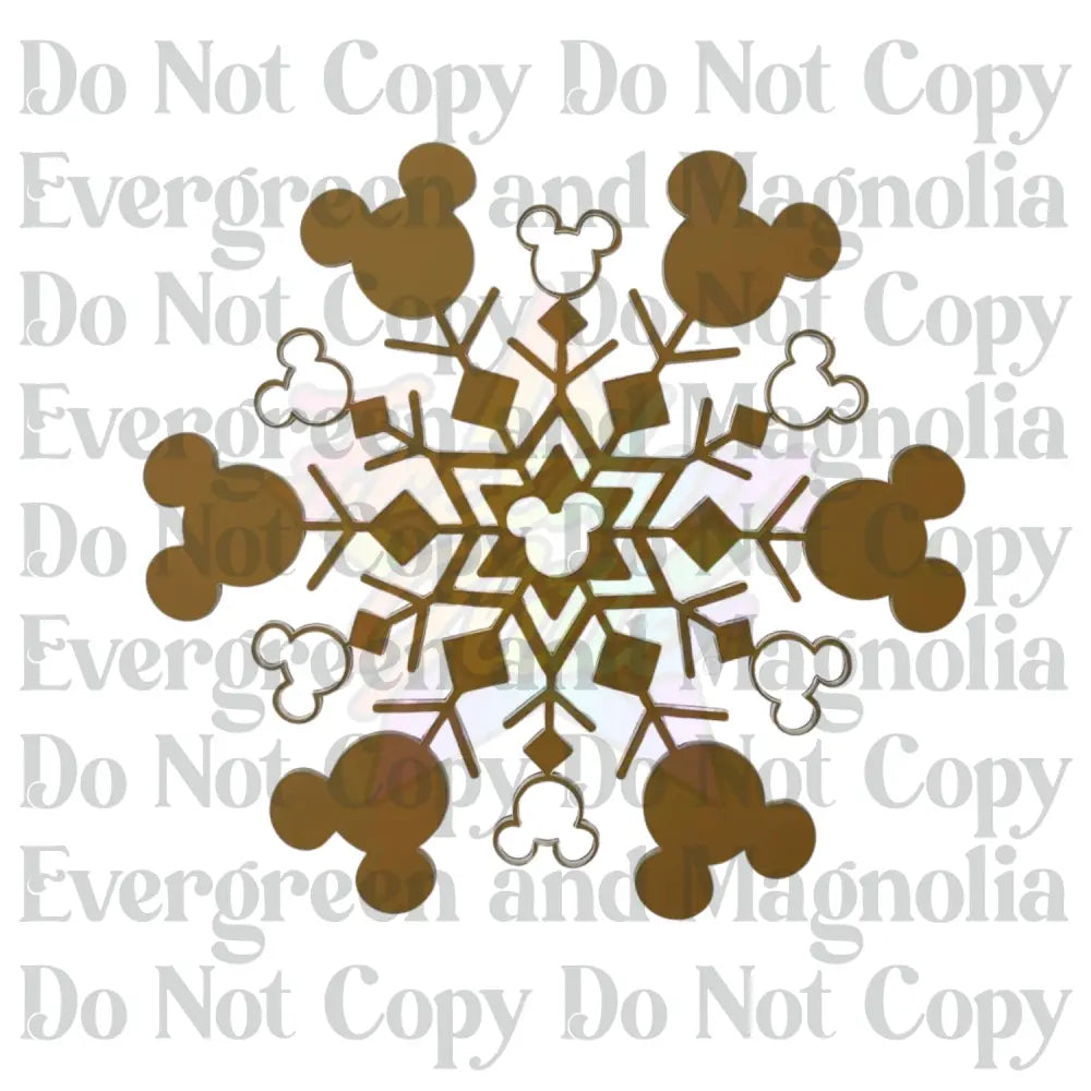 Mouse Head Snowflake 5 Acrylic Ornament Blank – 4"