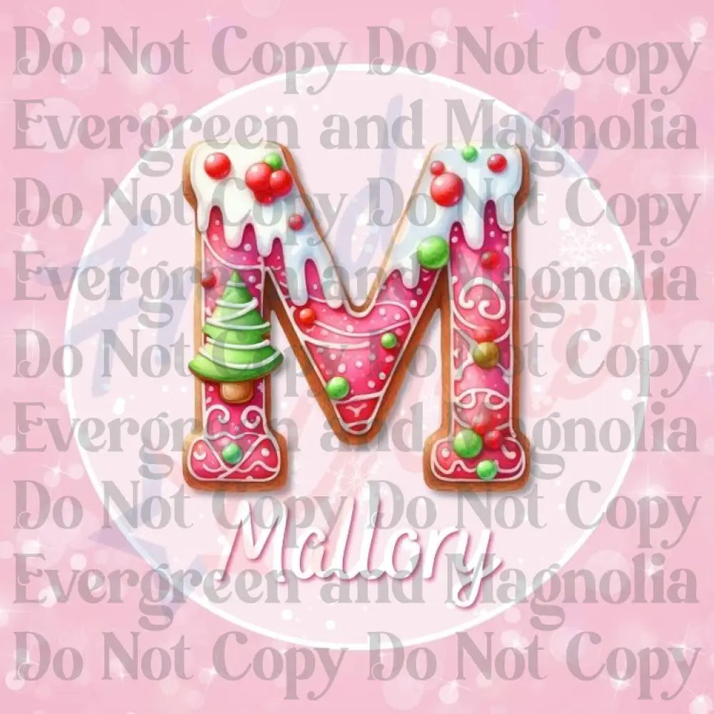 Customized Christmas Gift Tags - Pink & Green Gingerbread