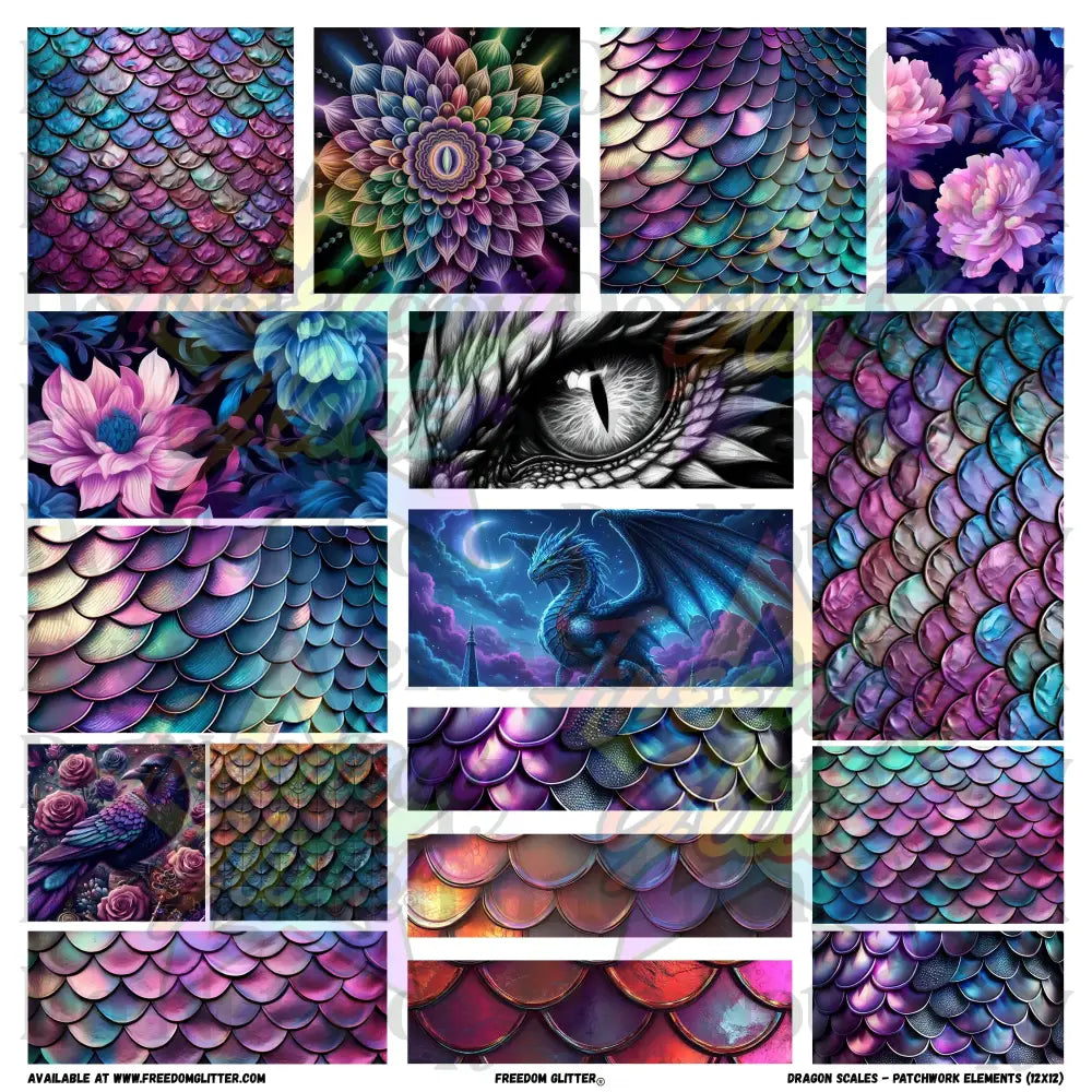 Patchwork Elements - Dragon Scales (Printed Vinyl)