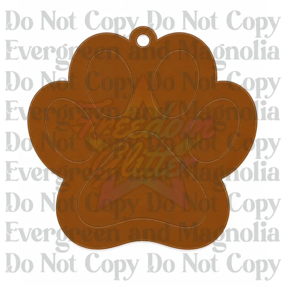 Paw Print Acrylic Ornament Blank – 4"