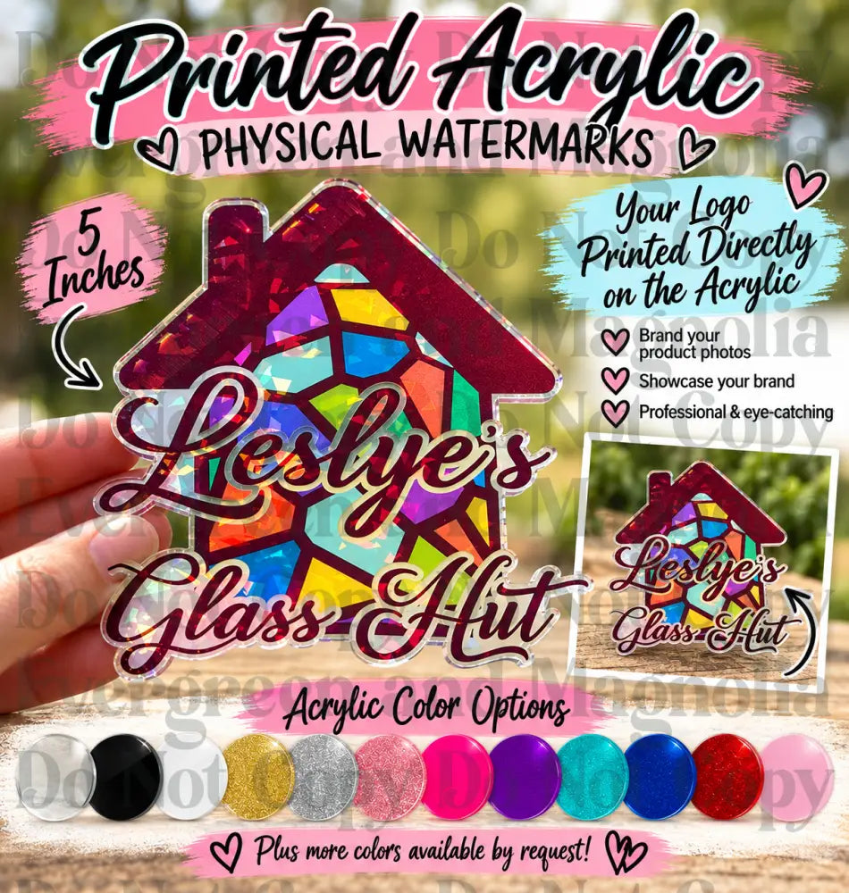 Custom Printed Acrylic Physical Watermarks – 5 Inch Personalized Logo