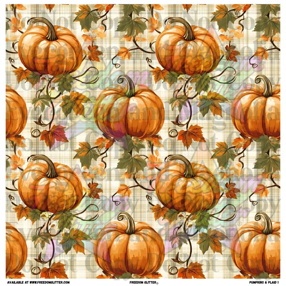 Pumpkins & Plaid 1 (Printed Vinyl)
