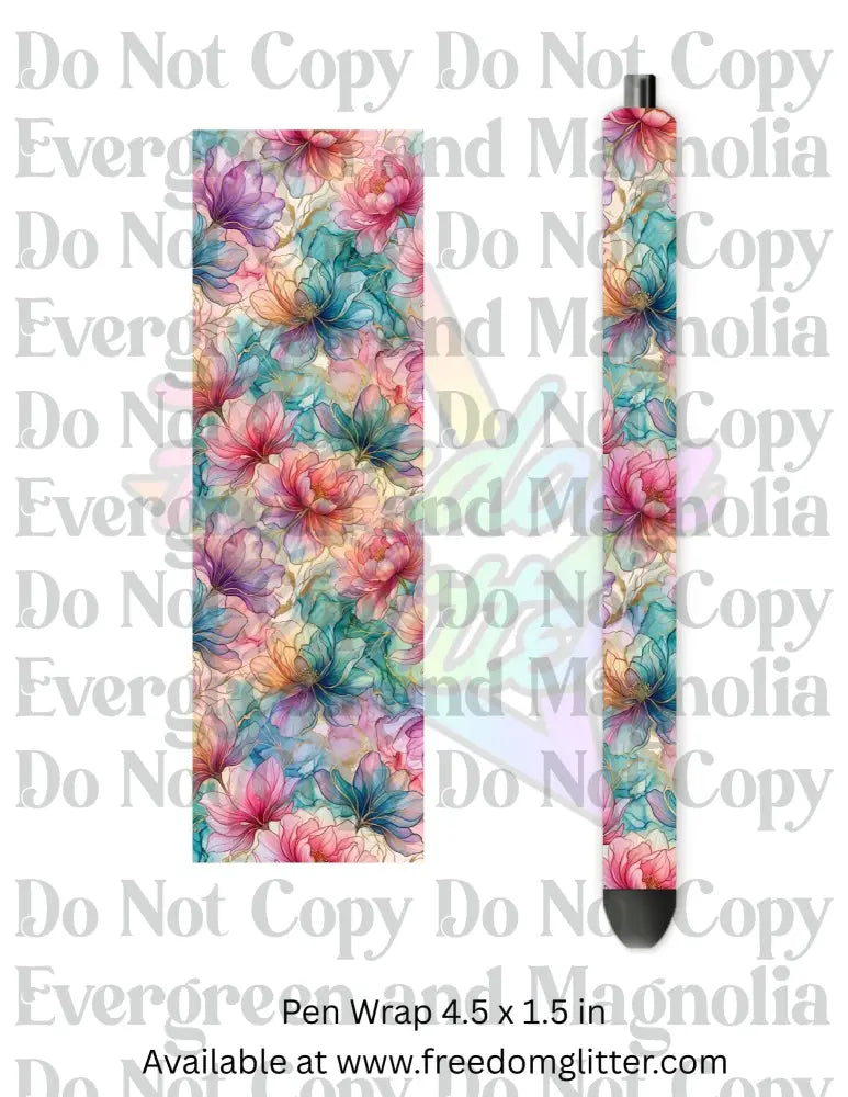 Rainbow Ink Floral 1 (Printed Vinyl)