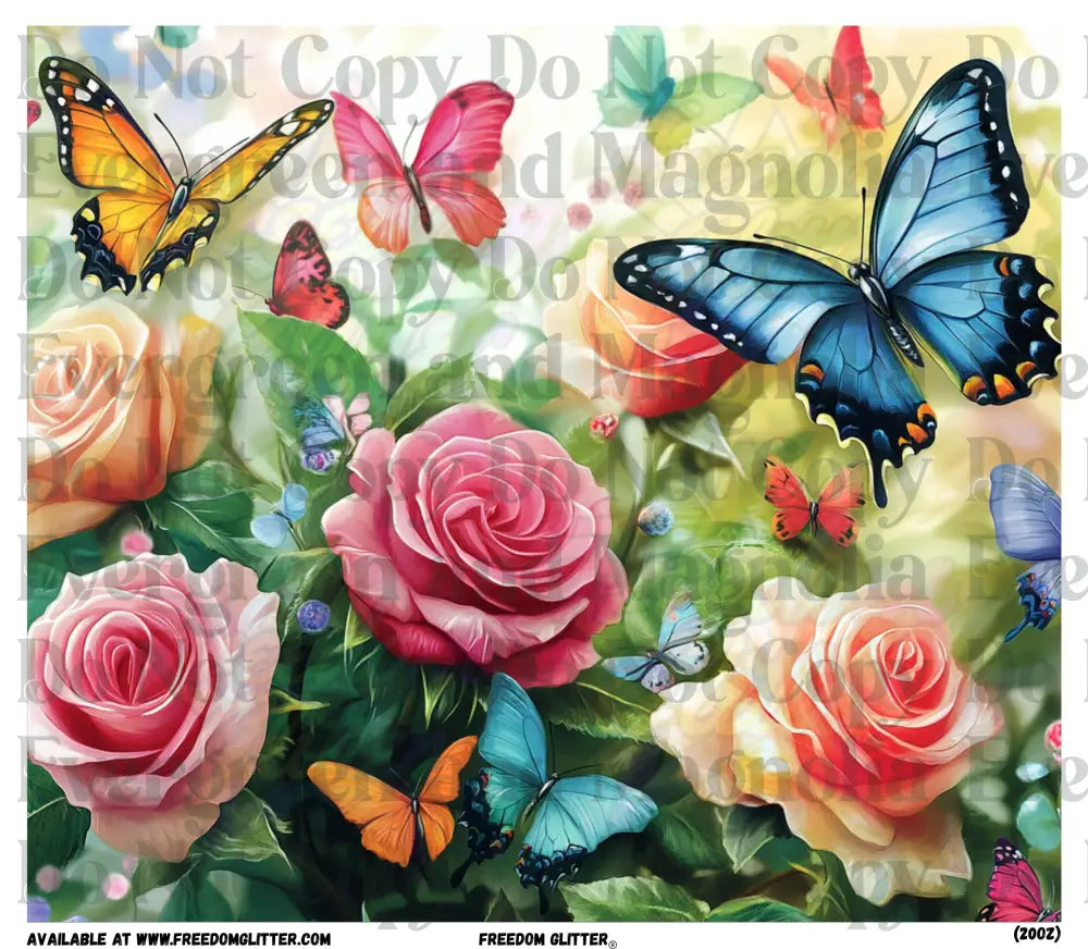 Spring Butterflies & Roses (Printed Vinyl)