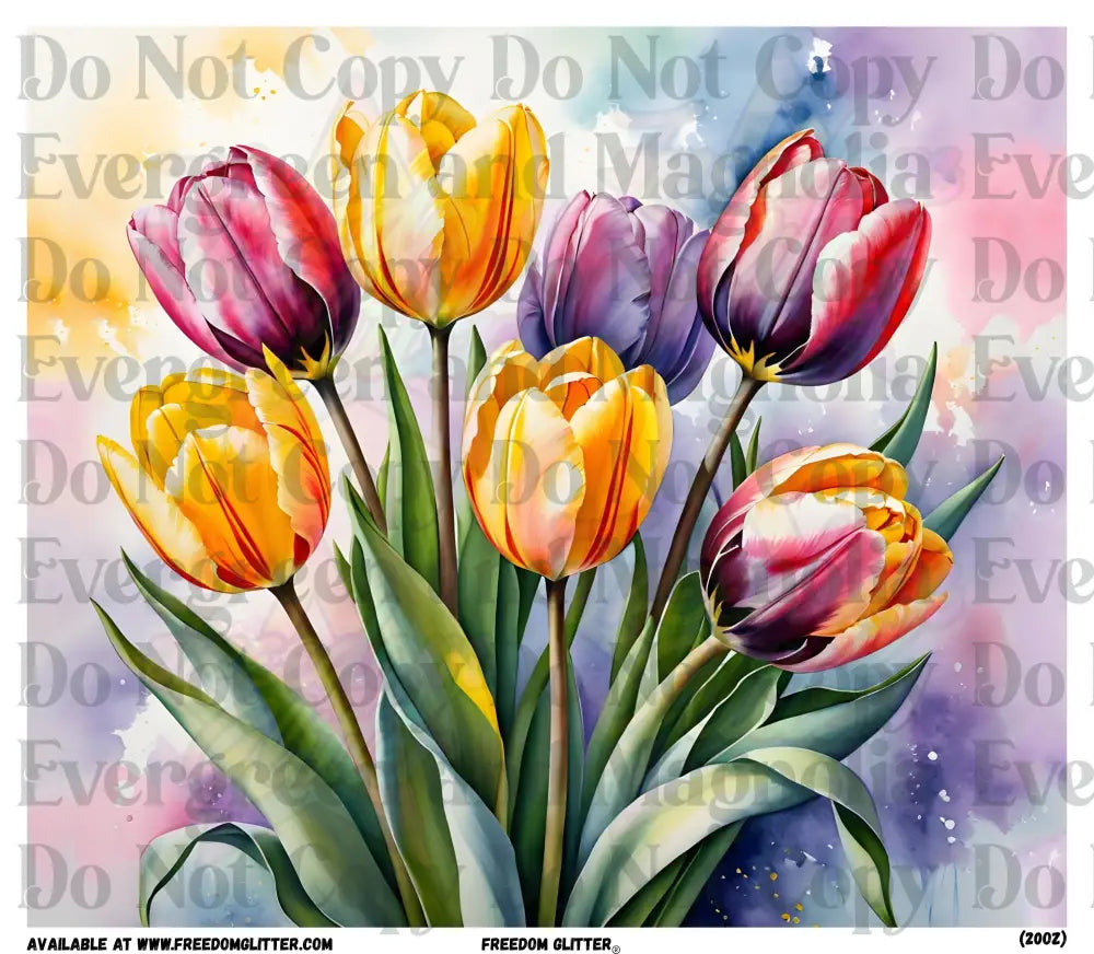 Spring Watercolor Tulips (Printed Vinyl)