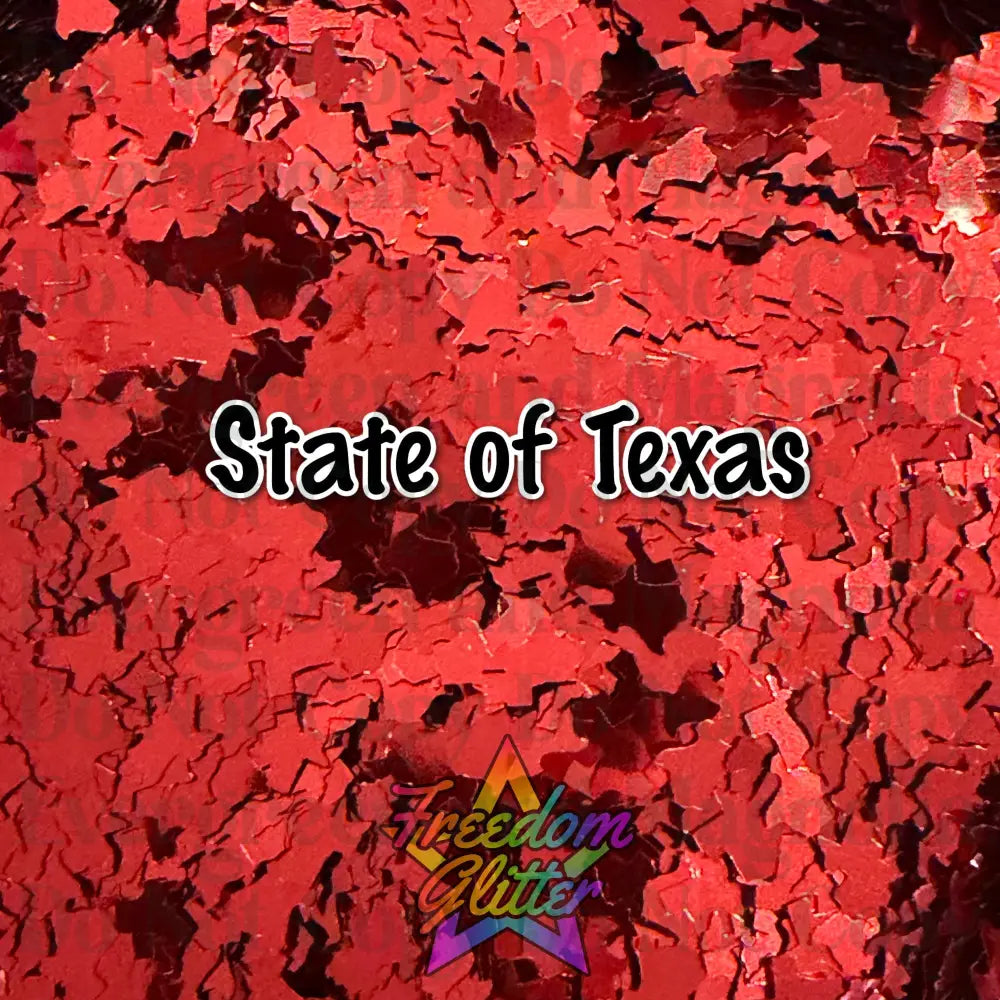 State of Texas - Red (Shape Glitter)