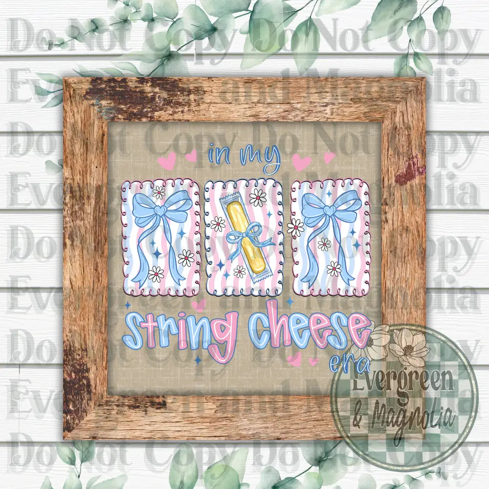 String cheese blue and pink