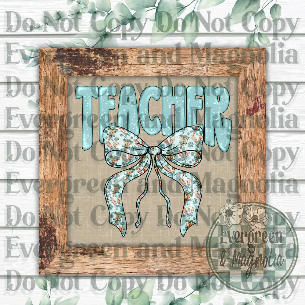 Teacher easter bow (blue)