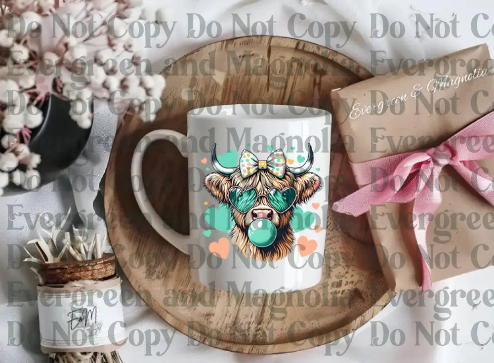 Teal bubblegum cow