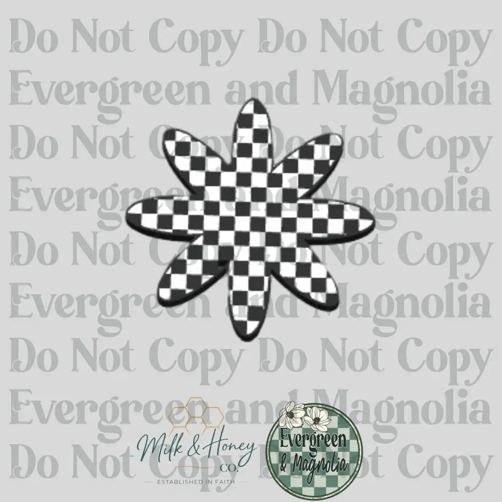 Checkered Flower 3D Collection