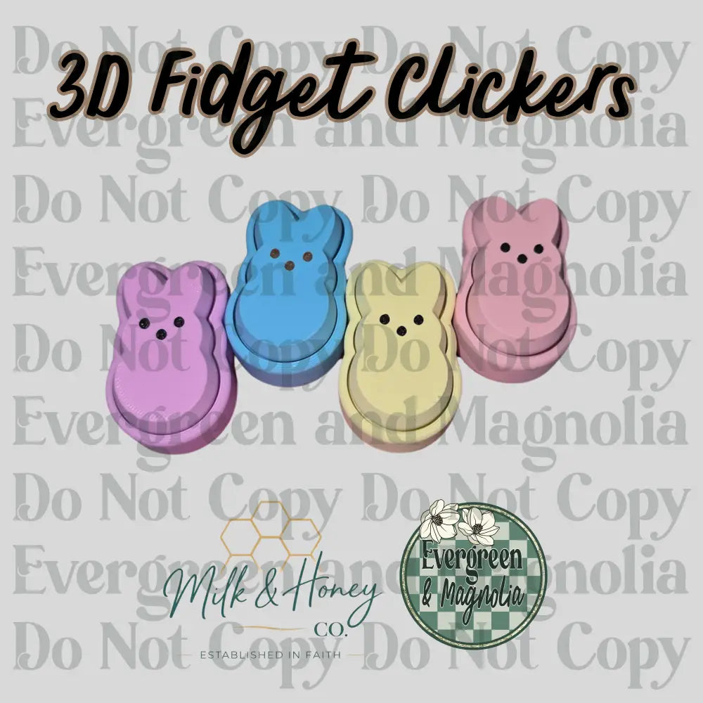 3D Bunny Fidget Clickers