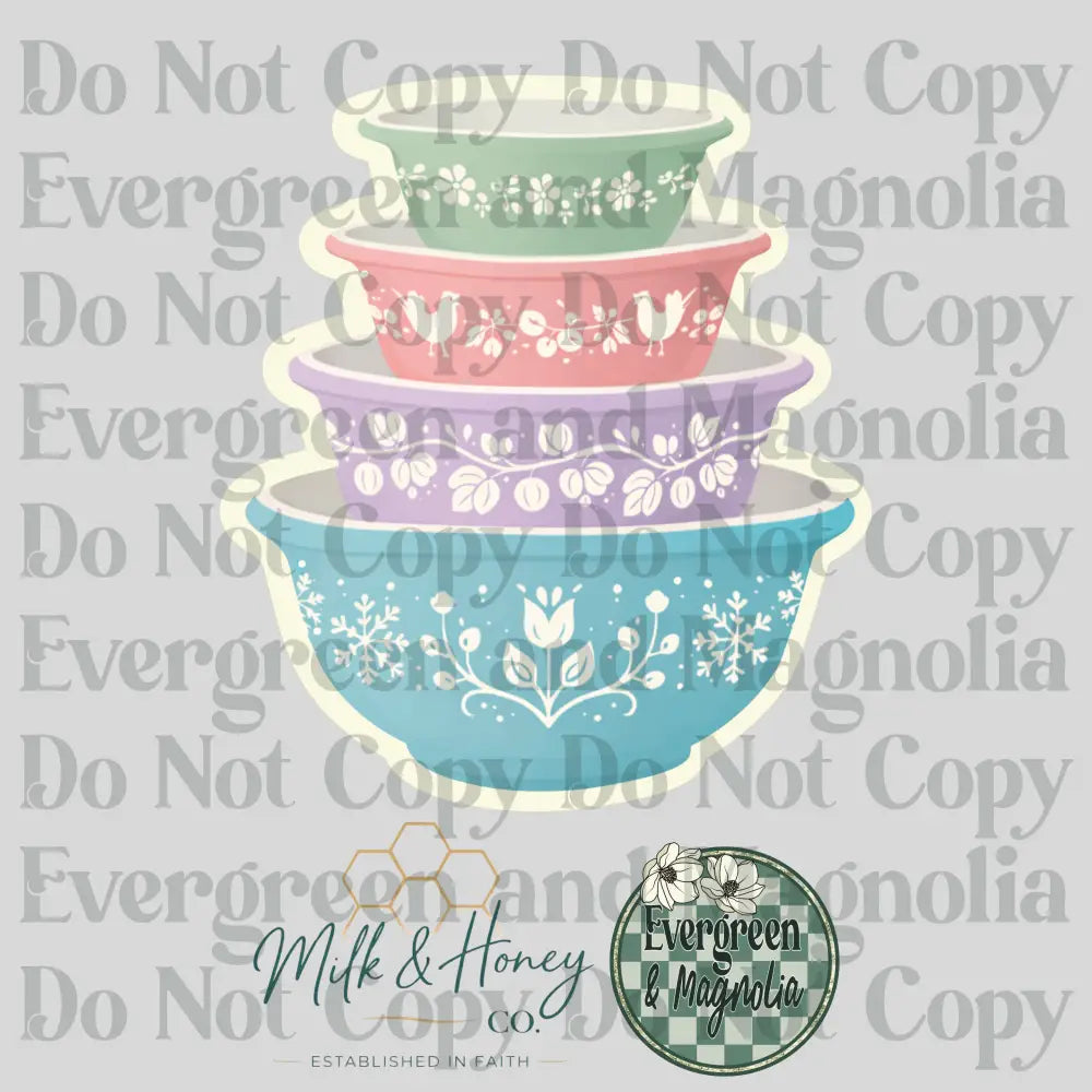 Floral Pastel Pyrex 3D Collection