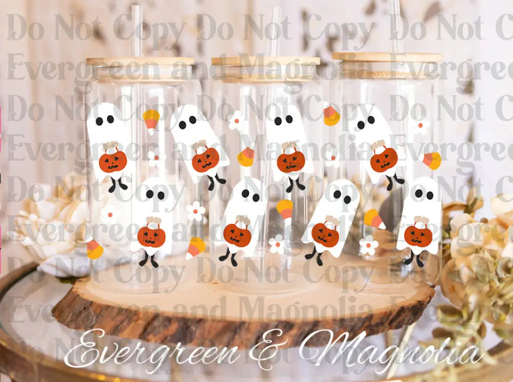 TrickorTreatGhosts UV DTF print