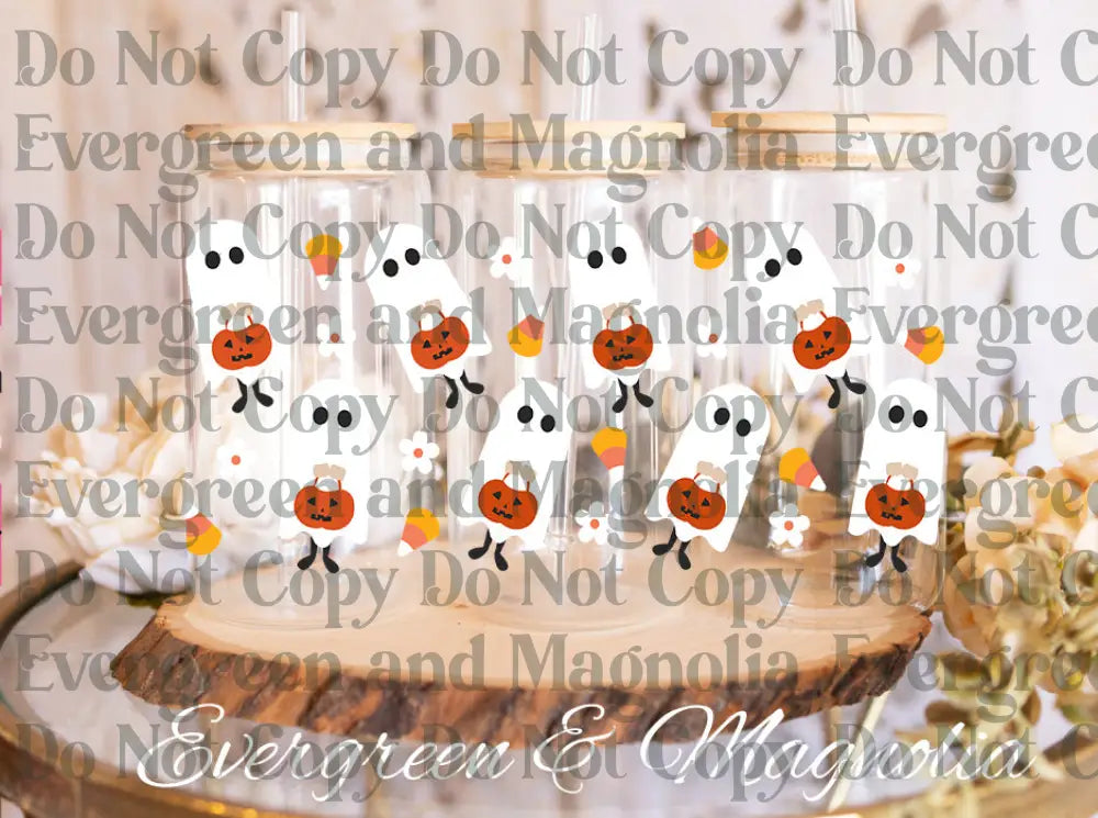 TrickorTreatGhosts UV DTF print