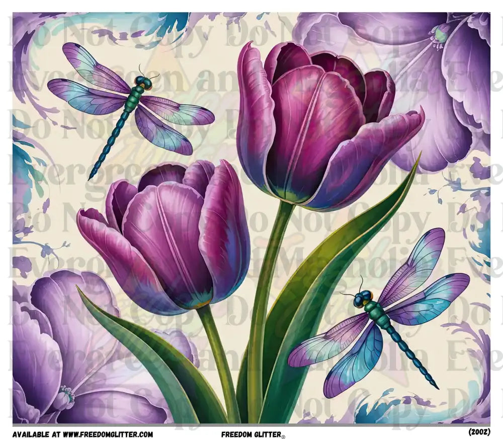 Tulips & Dragonflies (Printed Vinyl)