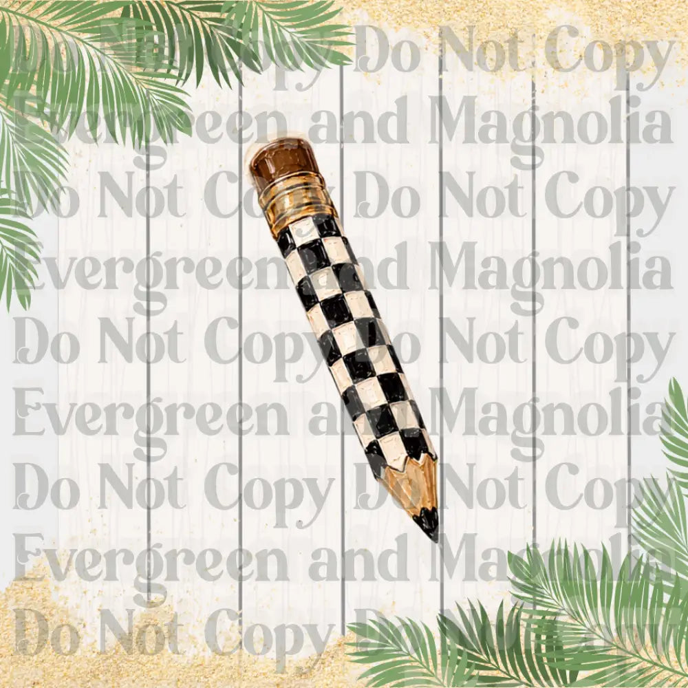 Checkered Pencil 3D Collection