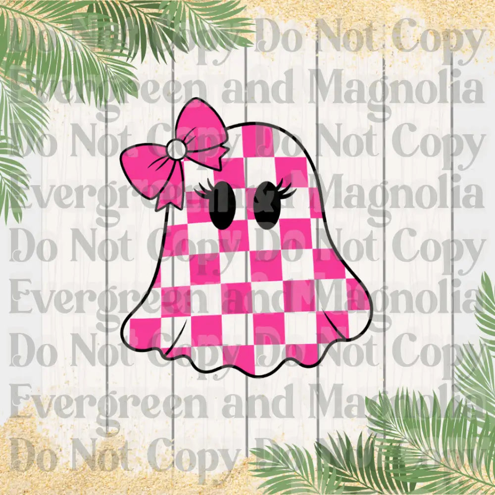 Checkered Bow Ghostie 3D Collection
