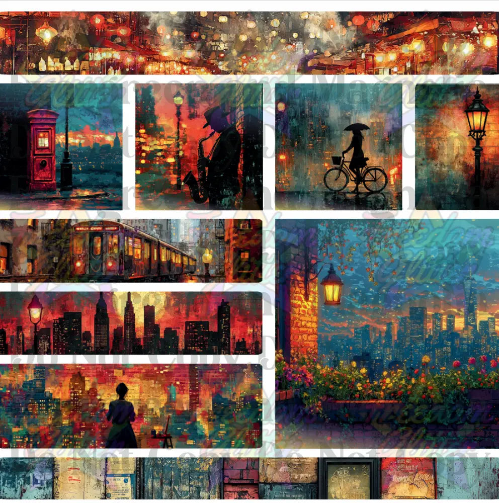 Mixed Image Sheet - Vintage City Escape (Printed Vinyl)