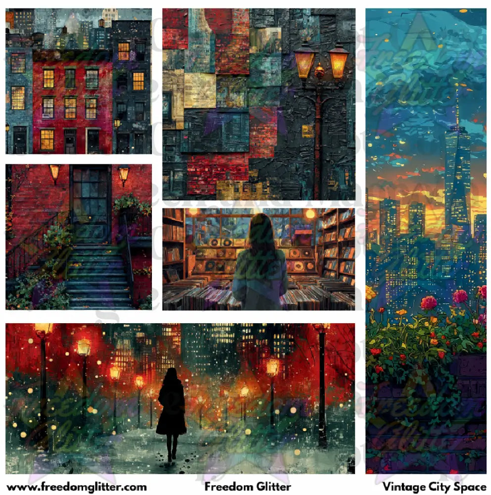 Mixed Image Sheet - Vintage City Space (Printed Vinyl)