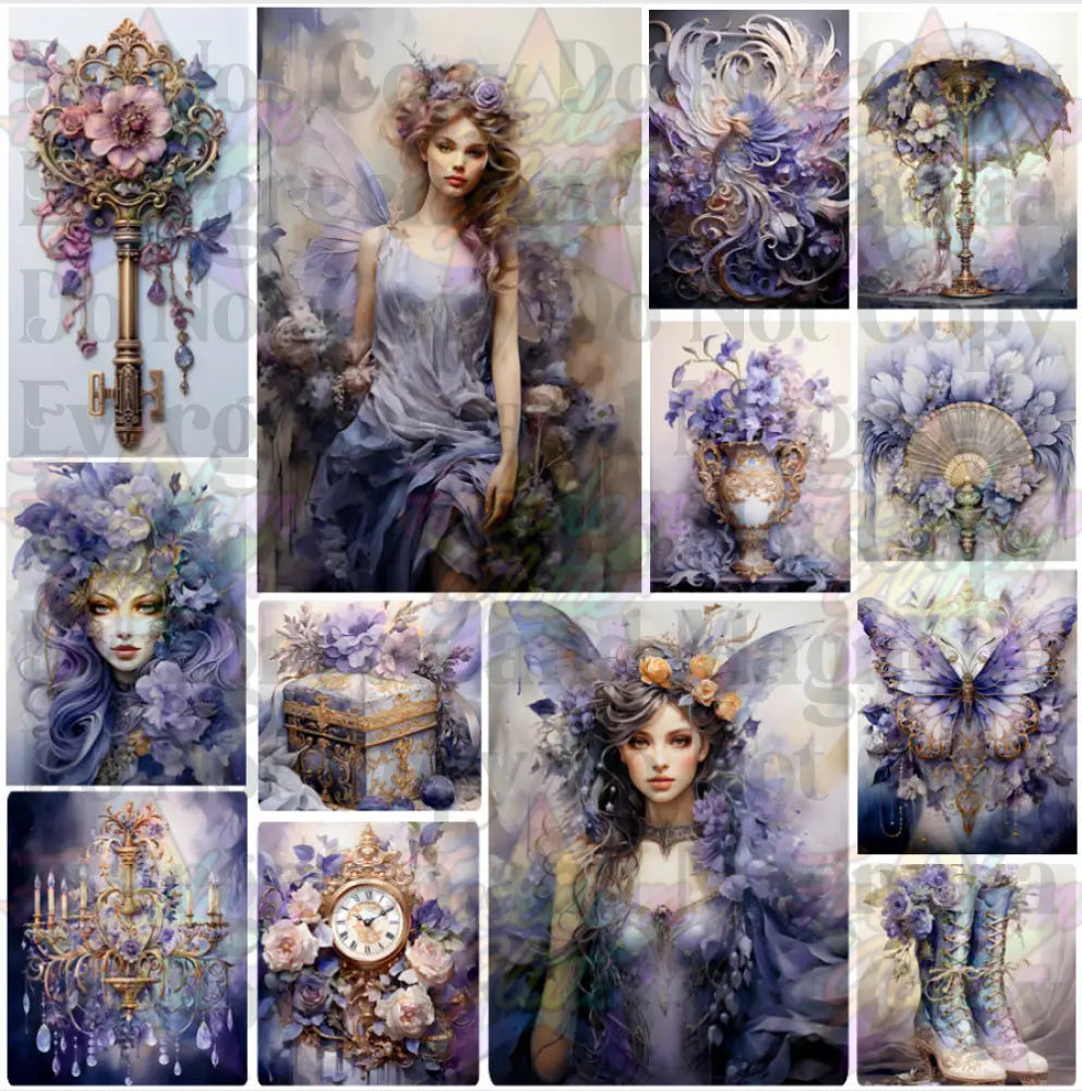 Mixed Image Sheet - Vintage Purple 3 (Printed Vinyl)
