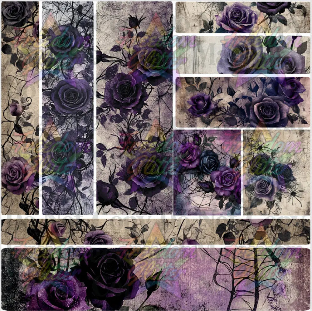 Mixed Image Sheet - Vintage Purple Floral (Printed Vinyl)
