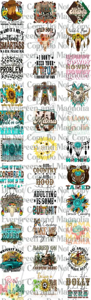 Western Wednesday 2 gang sheet
