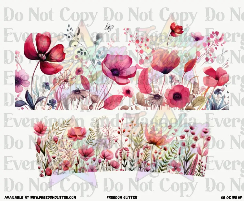 Wildflowers 40oz Wrap (Printed Vinyl)