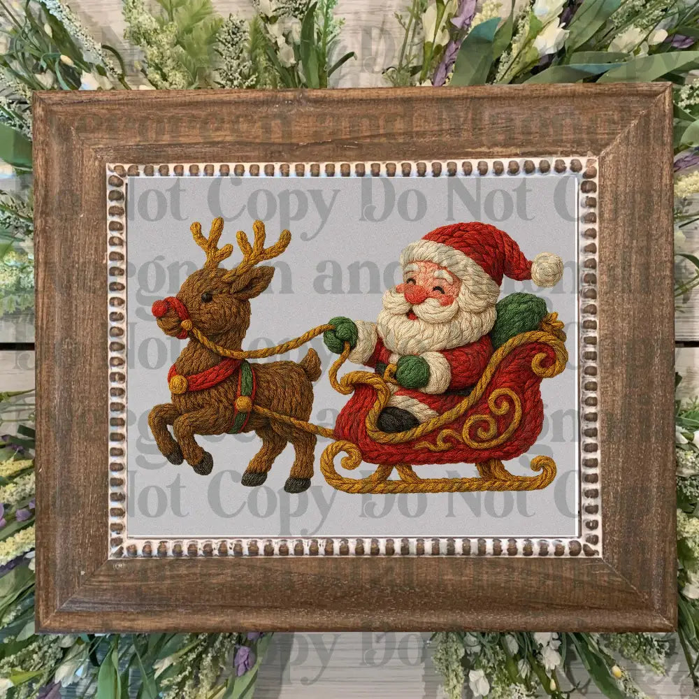 Yarn Santa sleigh