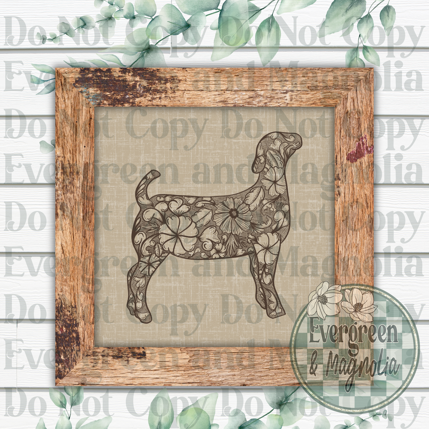 Tooled Leather Show Lamb (dark brown)