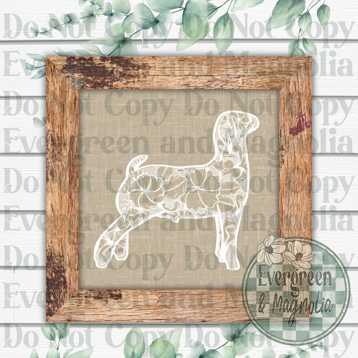 Tooled Leather Show Goat (white)