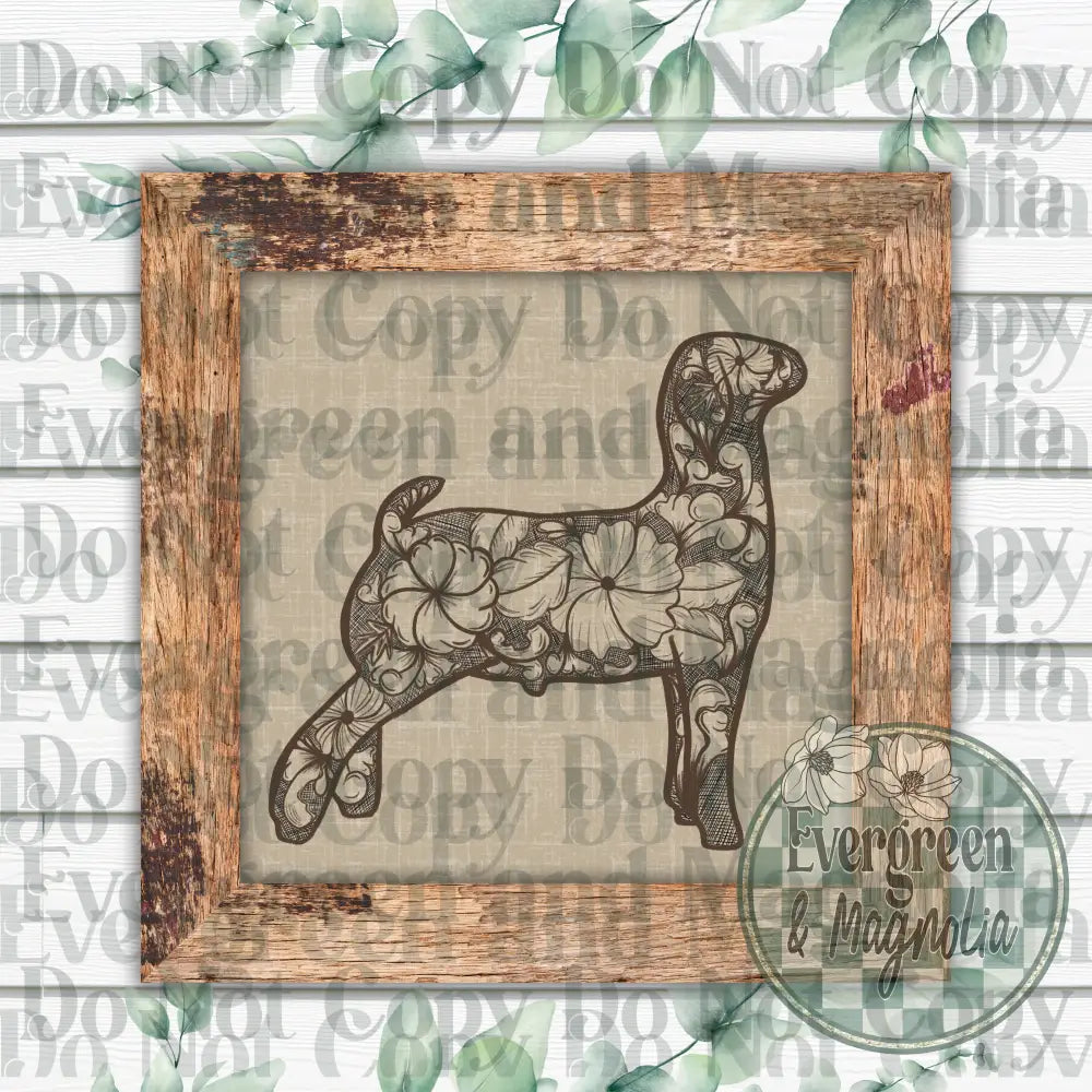 Tooled Leather Show Goat (dark brown)